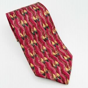 Vintage Robert Talbott Best Of Class Necktie Tie Silk Red Gold Abstract J.Pitner